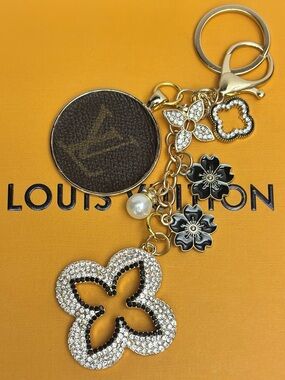 Louis Vuitton Bag Charm, Monogram Disc & Hardware, Upcycled 6 in.